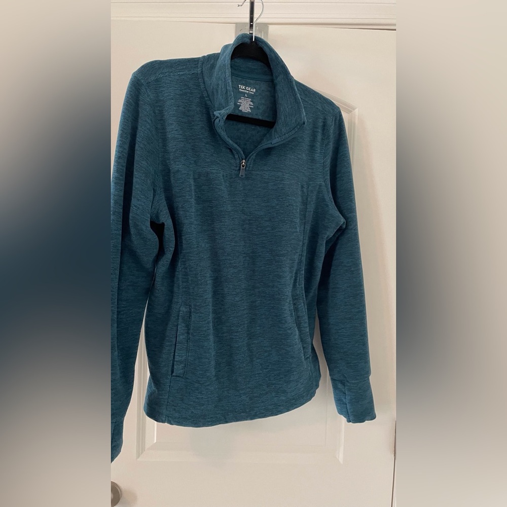 Teal Quarter-Zip Pullover